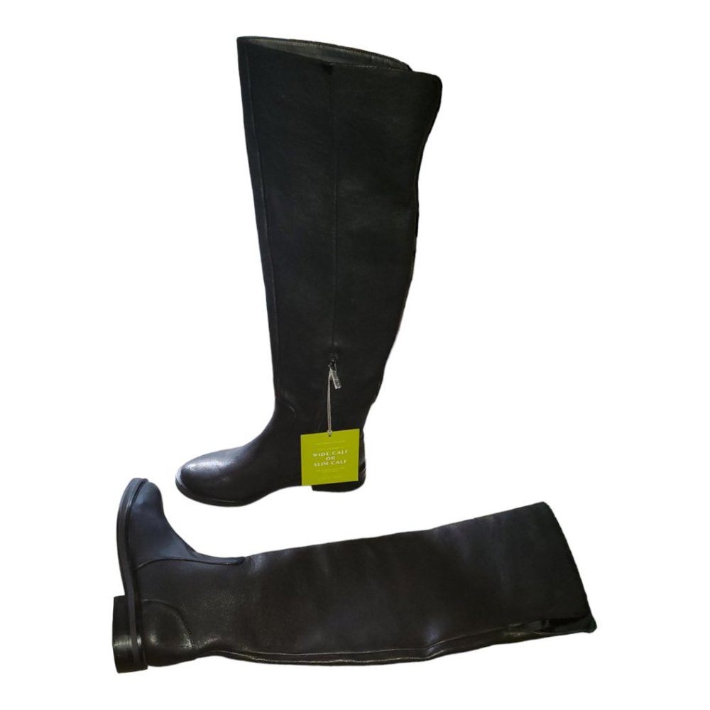 GIANNI BINI, OVER THE KNEE, BLACK LEATHER BOOTS, SIZE 6 M NWT